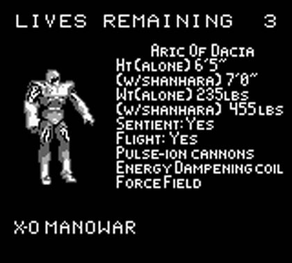 Iron Man/X-O Manowar in Heavy Metal (Game Boy)